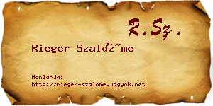 Rieger Szalóme névjegykártya